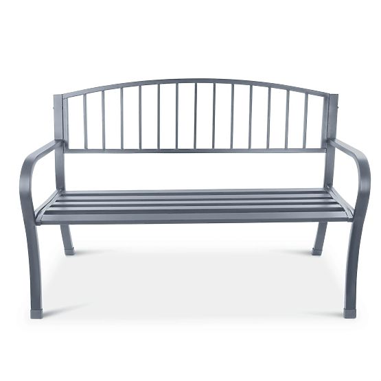 Banc de jardin avec dossier pour terrasse balcon structure métallique graphite
