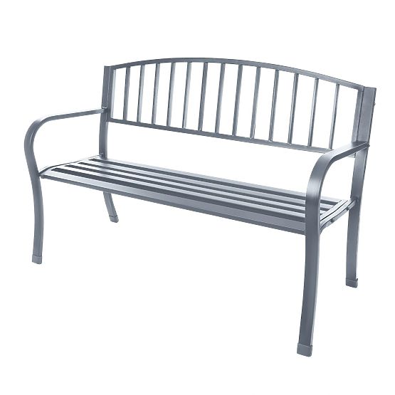 Banc de jardin avec dossier pour terrasse balcon structure métallique graphite