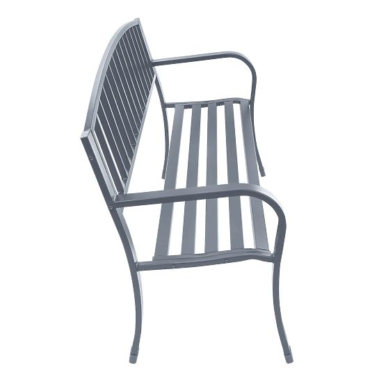 Banc de jardin avec dossier pour terrasse balcon structure métallique graphite