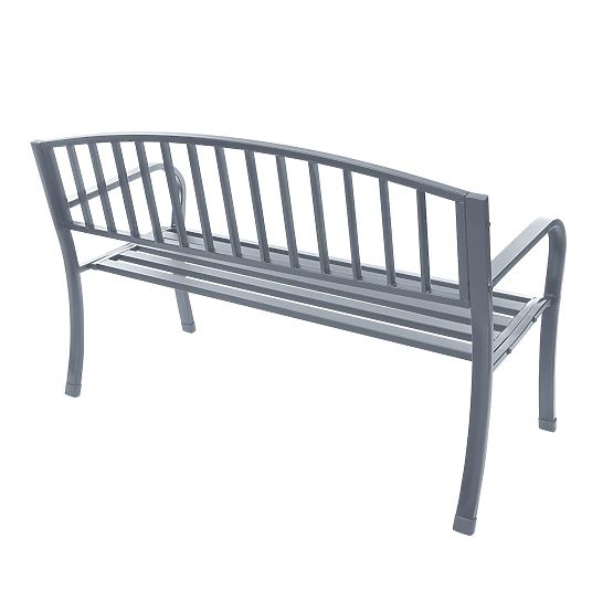 Banc de jardin avec dossier pour terrasse balcon structure métallique graphite