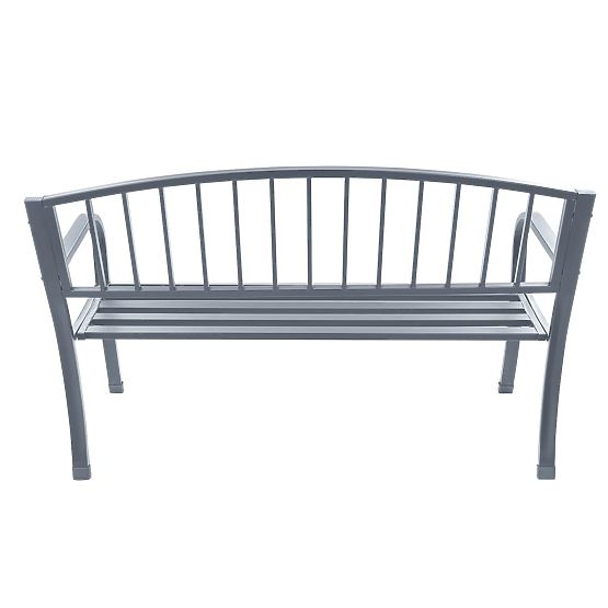 Banc de jardin avec dossier pour terrasse balcon structure métallique graphite