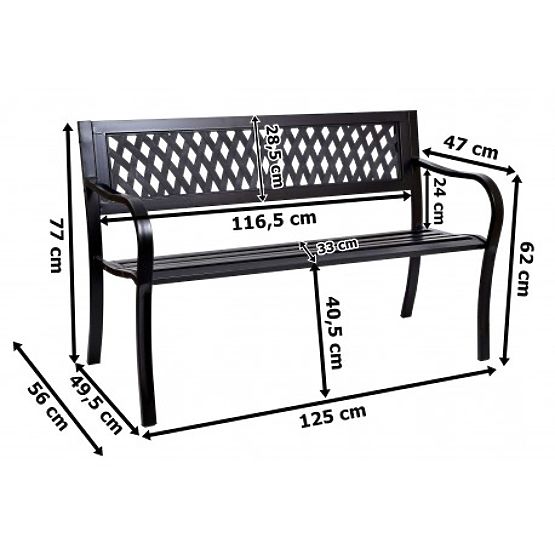 Banc de jardin en acier ROMBO