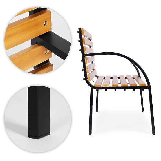 Banc de jardin en bois avec dossier 122x57 cm parc MultiGarden