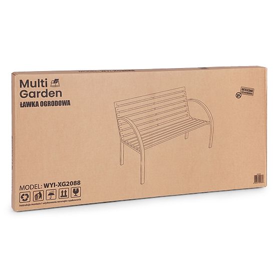 Banc de jardin en bois avec dossier 122x57 cm parc MultiGarden