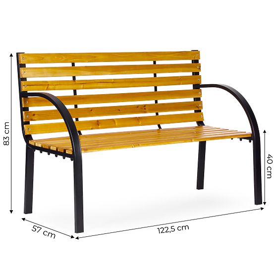 Banc de jardin en bois avec dossier 122x57 cm parc MultiGarden