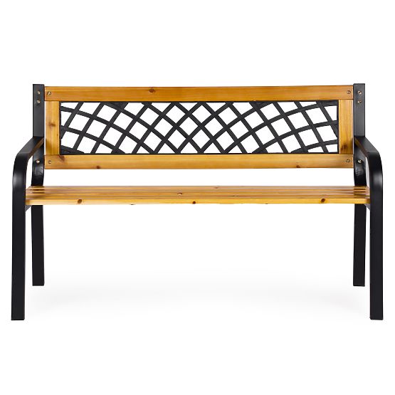 Banc de jardin en bois avec dossier à treillis 118x52 cm parc MultiGarden