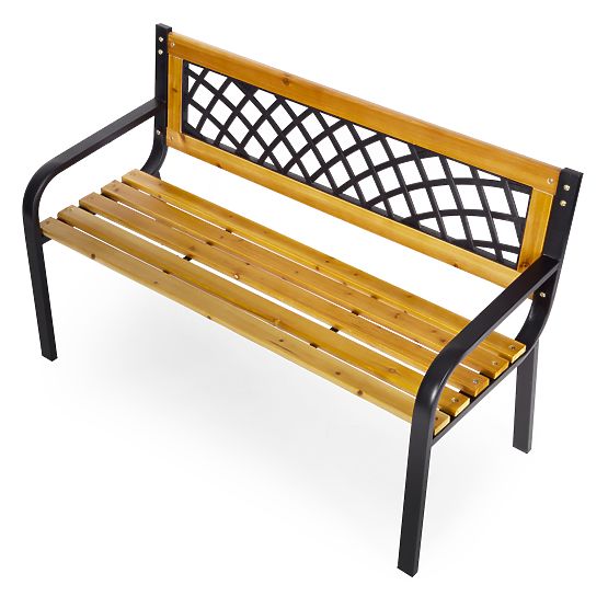 Banc de jardin en bois avec dossier à treillis 118x52 cm parc MultiGarden