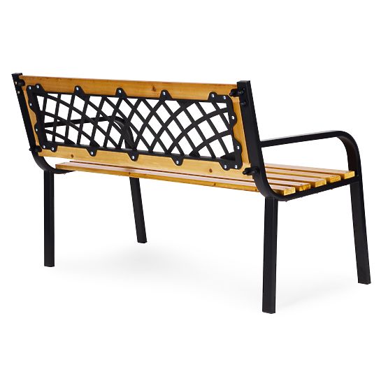 Banc de jardin en bois avec dossier à treillis 118x52 cm parc MultiGarden