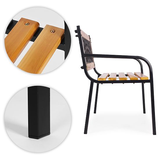 Banc de jardin en bois avec dossier à treillis 118x52 cm parc MultiGarden