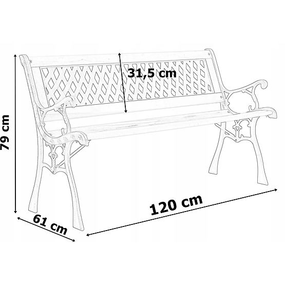Banc de jardin en fonte KARO