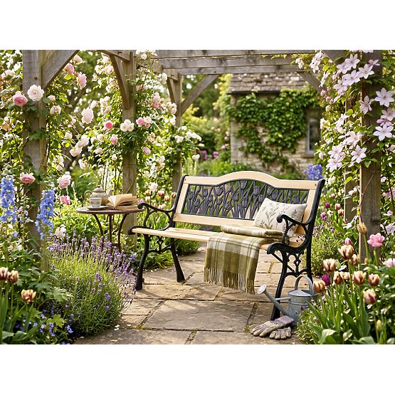 Banc de jardin en fonte TULIPÁN