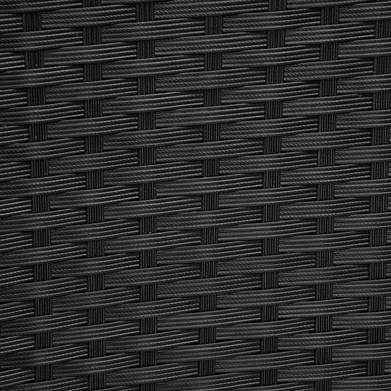 Banc de jardin en résine tressée canapé CORDOBA noir avec coussins beiges