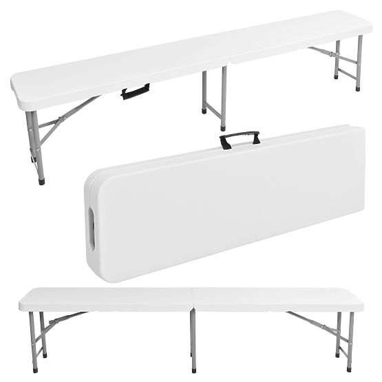 Banc pliant de restauration 180 cm blanc
