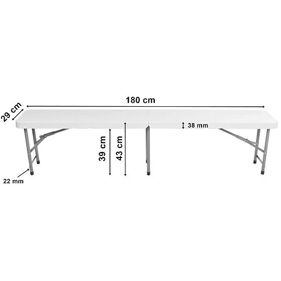 Banc pliant de restauration 180 cm blanc