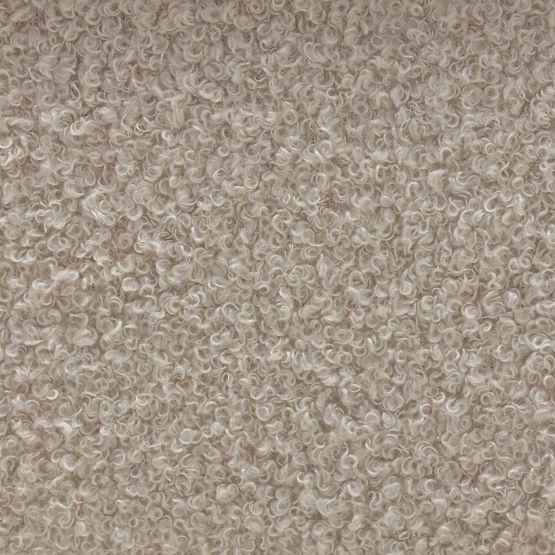 Banc rembourré Loppo beige clair, bouclé, Noyer Wisconsin