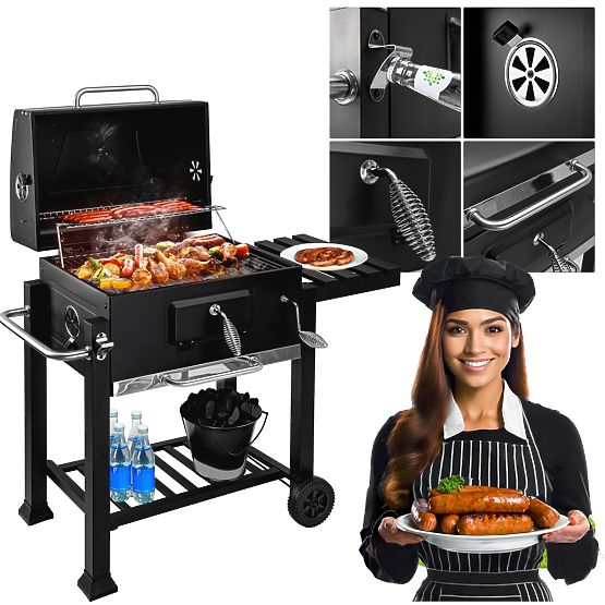 Barbecue au charbon de bois avec couvercle MEJOR