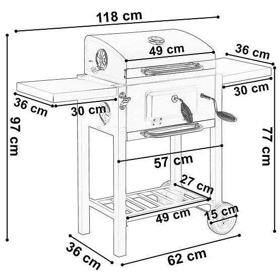 Barbecue au charbon de jardin CARBON noir