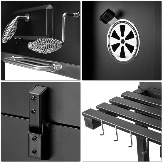 Barbecue à charbon d'angle VULCAN avec grille en fonte