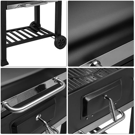 Barbecue à charbon d'angle VULCAN avec grille en fonte