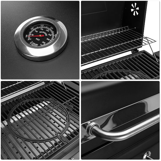 Barbecue à charbon d'angle VULCAN avec grille en fonte