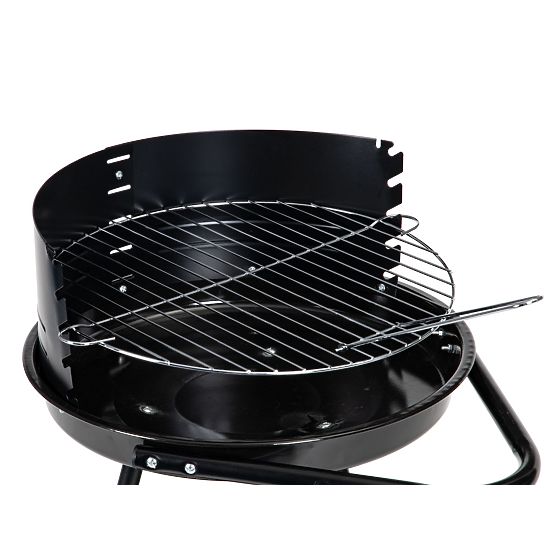 Barbecue de jardin avec grille ronde et hauteur de grille réglable