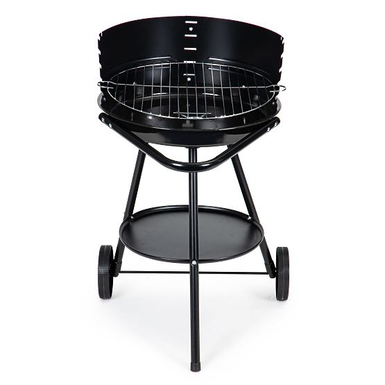 Barbecue de jardin avec grille ronde et hauteur de grille réglable