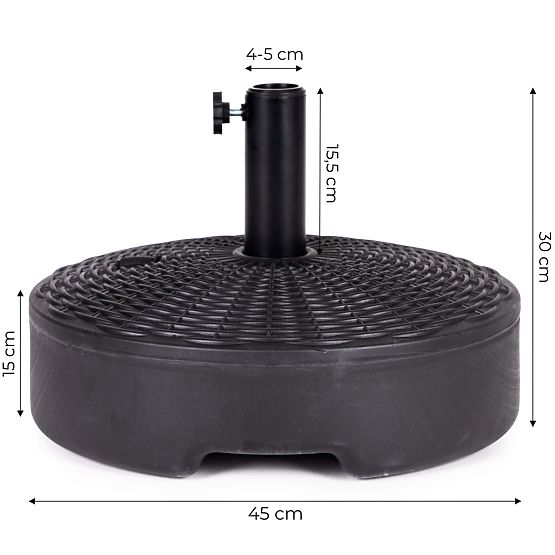 Base de parasol de jardin remplie d'eau 22L