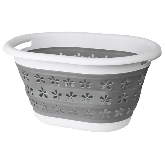 Bassine ovale pliable 50 x 37 cm blanc-gris OVAL COMPACT 25L