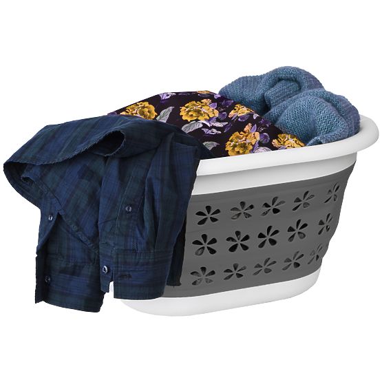 Bassine ovale pliable 50 x 37 cm blanc-gris OVAL COMPACT 25L