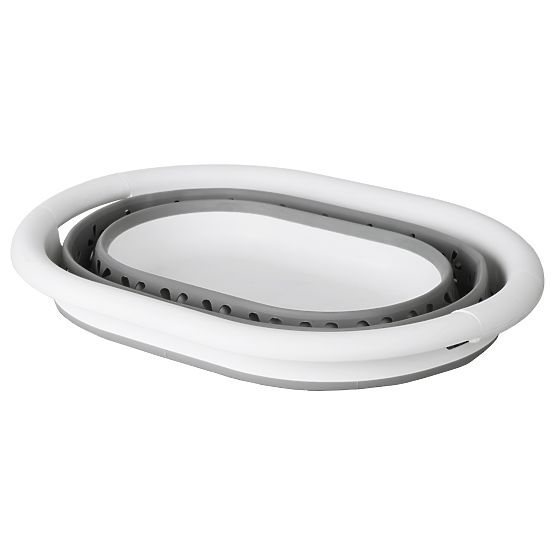 Bassine ovale pliable 50 x 37 cm blanc-gris OVAL COMPACT 25L