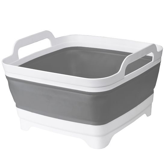 Bassine pliable avec écoulement blanc-gris BRIDA