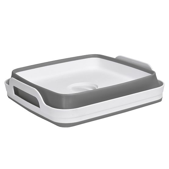 Bassine pliable avec écoulement blanc-gris BRIDA