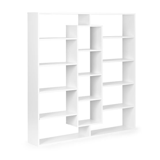 Bibliothèque moderne sur pied avec 14 étagères blanche