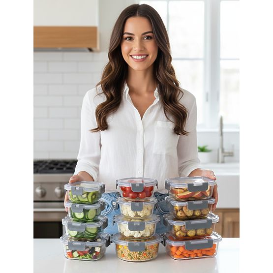 Bocaux en verre pour aliments CATONIA - ensemble de 12 pièces