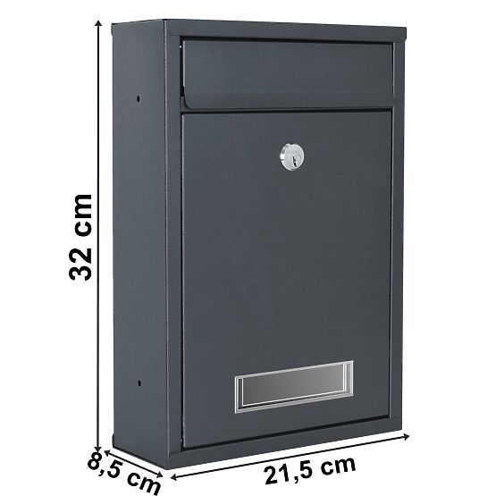 Boîte aux lettres pour courrier Gustav anthracite