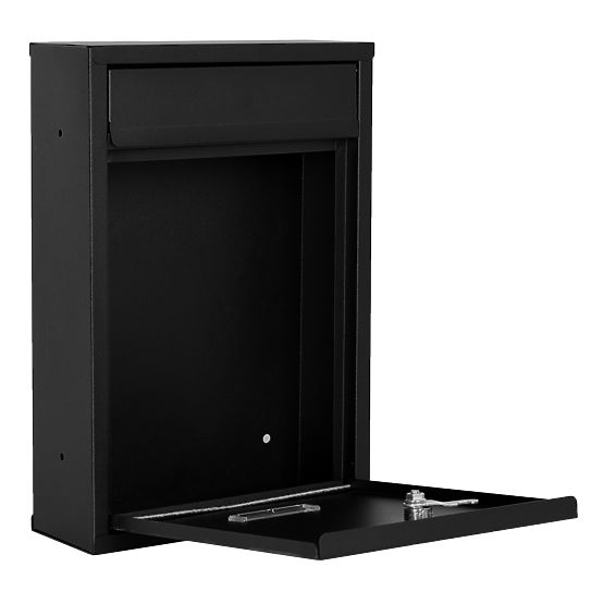 Boîte aux lettres pour courrier Gustav noire avec inscriptions