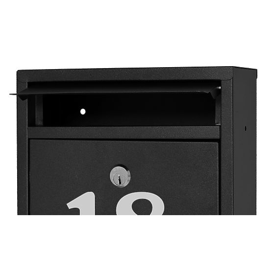 Boîte aux lettres pour courrier Gustav noire avec inscriptions
