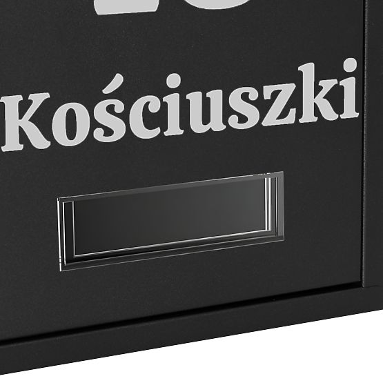 Boîte aux lettres pour courrier Gustav noire avec inscriptions