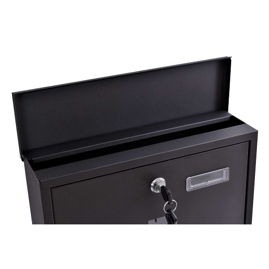 Boîte aux lettres pour courrier Hans avec porte-journaux noire