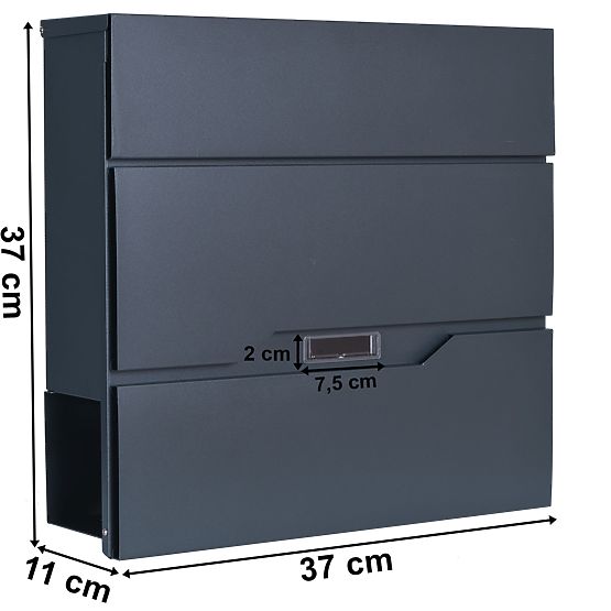 Boîte aux lettres Vidar anthracite avec inscriptions