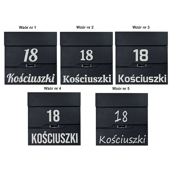 Boîte aux lettres Vidar noire avec inscriptions