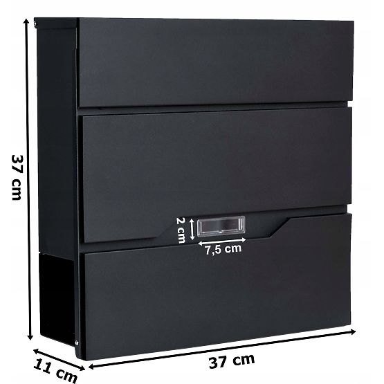 Boîte aux lettres Vidar noire avec inscriptions