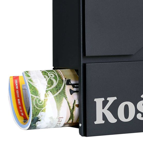 Boîte aux lettres Vidar noire avec inscriptions