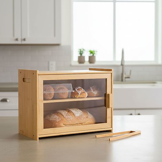 Boîte à pain en bambou Pierre, récipient à pain