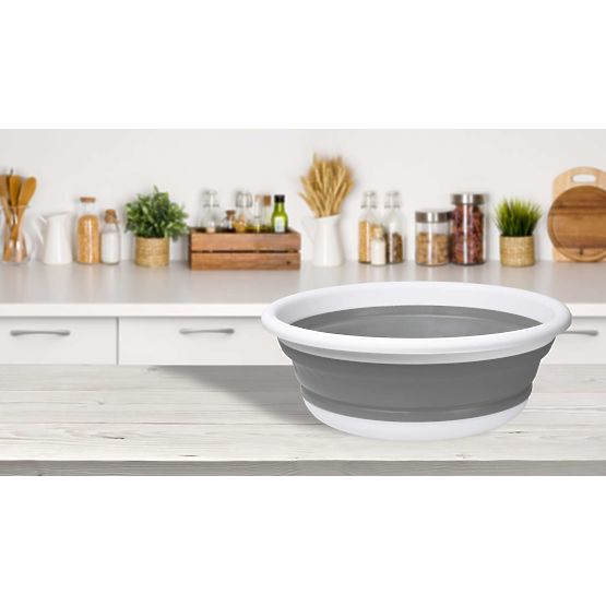 Bol rond 37 cm blanc-gris ELBA COMPACT 9 litres