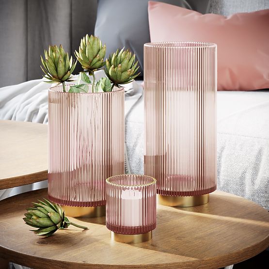 Bougeoir POMPEY couleur rose poudré ameliahome