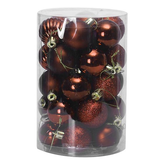 BOULES DE NOËL MARRON 34 PCS SYSD1688-038