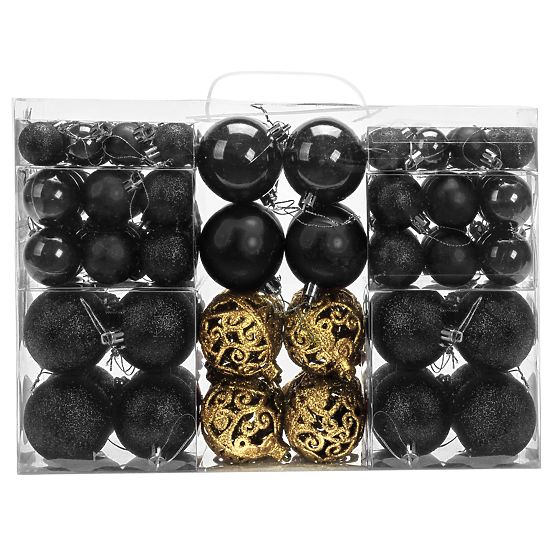 BOULES DE NOËL NOIRES 100PCS KL-21X04