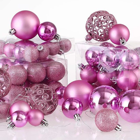 BOULES DE NOËL ROSES 100PCS KL-21X03