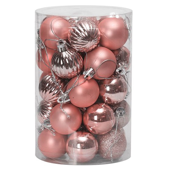 BOULES DE NOËL ROSES 34 PCS SYSD1688-026
